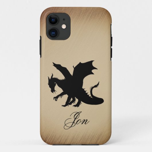 ブラックドラゴン・ラスティック背景・パーソナル Case-Mate iPhoneケース (裏面)