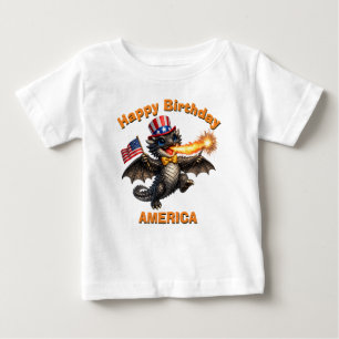 ブラックドラゴン（6D）愛国少年Tシャツ ベビーTシャツ