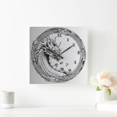 ブラックドラゴ食べンのタイムウォールクロック スクエア壁時計 (ホーム)