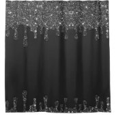 ブラックドリッピンググリッター シャワーカーテン (正面)
