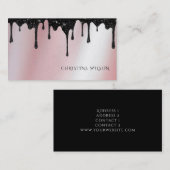 ブラックドリップグリッターオンバラ金ゴールドフェイク箔 名刺 (正面/裏面)