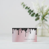 ブラックドリップグリッターオンバラ金ゴールドフェイク箔 名刺 (スタンド正面)