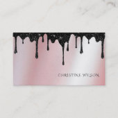 ブラックドリップグリッターオンバラ金ゴールドフェイク箔 名刺 (正面)