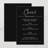 ブラックドリンクモダンフラットメニュー メニュー (正面/裏面)