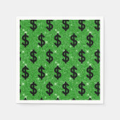 ブラックドルサインマネー起業家ウォールストリート スタンダードカクテルナプキン (正面)