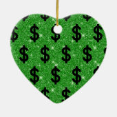 ブラックドルサインマネー起業家ウォールストリート セラミックオーナメント (裏面)