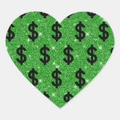 ブラックドルサインマネー起業家ウォールストリート ハートシール (正面)