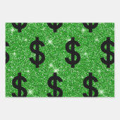 ブラックドルサインマネー起業家ウォールストリート ラッピングペーパーシート (正面3)