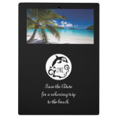 ブラックドルフィンシルエットモノグラムフォト クリップボード (裏面)