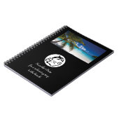 ブラックドルフィンシルエットモノグラムフォト ノートブック (左側)