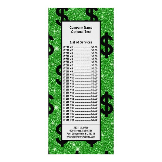 ブラックドル記号マネー起業家ウォール街 ラックカード (正面)