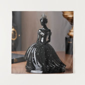 ブラックドレスのクリスタルガラスの王女 タペストリー (正面)