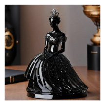 ブラックドレスのクリスタルガラスの王女