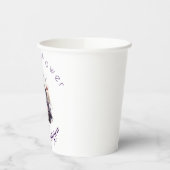 ブラックドレスのパープル ブライダルシャワー 紙コップ (左)