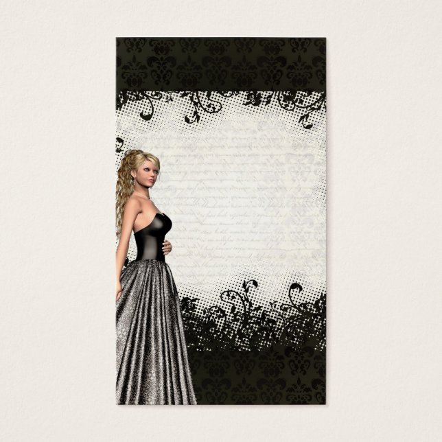 ブラックドレスを着たプロムの女の子 (正面)
