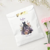 ブラックドレスウォーターカラー花ブライダルシャワー フェイバーバッグ (封をした状態)