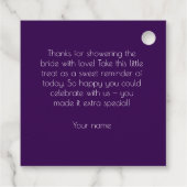 ブラックドレスパープルブライダルシャワー フェイバータグ (裏面)