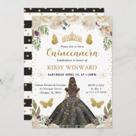 ブラックドレスブルネットプリンセスキンセアニェラ 招待状