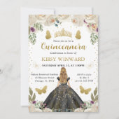 ブラックドレスブロンドプリンセスキンセアニェラ 招待状 (正面)