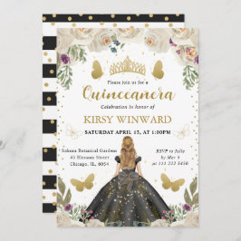 ブラックドレスブロンドプリンセスキンセアニェラ 招待状