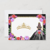 ブラックドレスメキシカンセアニラQR RSVPカード サンキューカード (裏面)