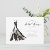 ブラックドレスモダン神秘的ブライダルシャワー 招待状 (スタンド正面)