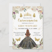 ブラックドレスレッドヘアプリンセスキンセアニェラ 招待状 (正面)