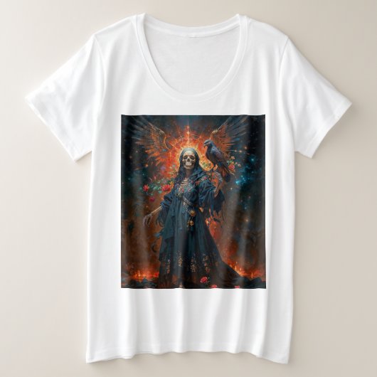 ブラックドレス サンタムエルテ プラスサイズTシャツ (デザイン正面)