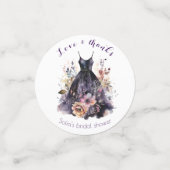 ブラックドレス パープルの花 ブライダルシャワー コンフェッティ (スモール正面)