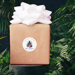 ブラックドレス パープル ブライダル クラシック ラウンド ステッカー