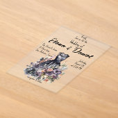 ブラックドレス 水彩 結婚式 アクリル インビテーション アクリル招待状 (レイダウン)
