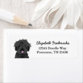 ブラックドードルドッグカスタム差出人住所 ラベル (インサイチュ)