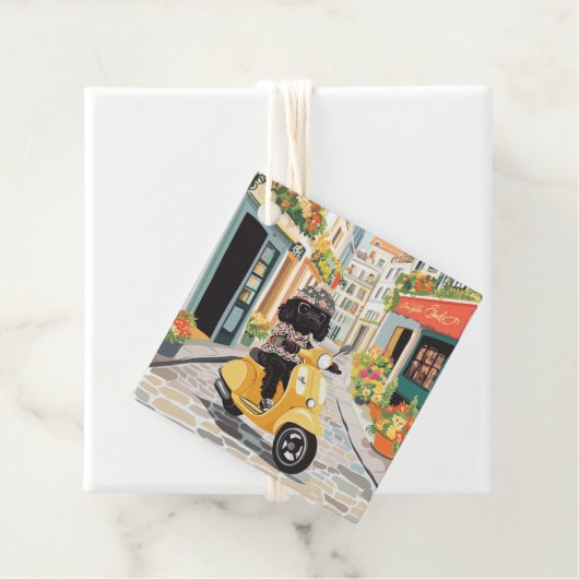 ブラックドードルライディングスクーターヨーロッパシティ通り フェイバータグ (インサイチュ)