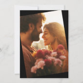 ブラックドードルレトロSimpleOverlayフォト結婚ズ 招待状 (裏面)