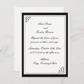 ブラックド縁どット結婚式招待状 招待状 (正面/裏面)