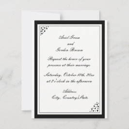 ブラックド縁どット結婚式招待状 招待状