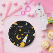 ブラックナイトスカイアウタースペースロケット誕生日 ペーパープレート (パーティー)