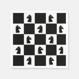 ブラックナイトチェスゲーム スタンダードカクテルナプキン
