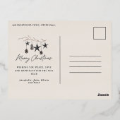 ブラックナチュラルモダンスカンジタニカルクリスマス 箔シーズンポストカード (裏面)
