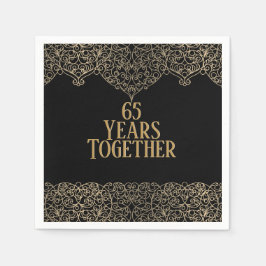 ブラックナプキンスに65周年記念金ゴールドレース スタンダードカクテルナプキン