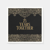 ブラックナプキンスの75周年記念金ゴールドレース スタンダードカクテルナプキン (正面)