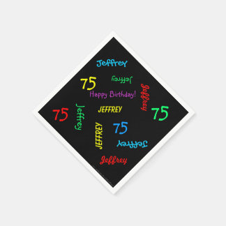 ブラックナプキンス75歳の誕生日パーティーが繰り返す名前 スタンダードカクテルナプキン