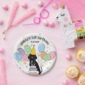 ブラックナポリのマスティフ犬の誕生日パーティー ペーパープレート (パーティー)