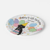 ブラックナポリのマスティフ犬の誕生日パーティー ペーパープレート (アングル)