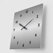 ブラックナンバでメタルシルバールック スクエア壁時計 (傾斜)