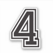 ブラックナンバー4スポーティ大学フォント シール (正面)