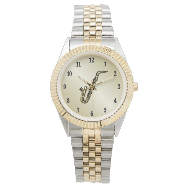 ブラックナンバ付サックス 腕時計 (正面)