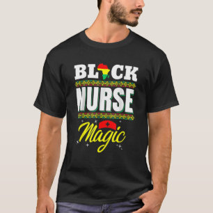 ブラックナースアフロ魔法メラニンブラック歴史月間 Tシャツ