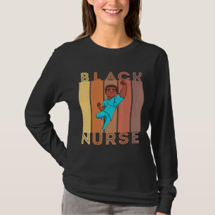 ブラックナースメラニン男性ナース女性茶色の肌M Tシャツ
