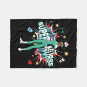 ブラックナースロックシすごいャツヒーロおもしろいブラックRn フリースブランケット (正面(横))